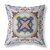 18"x18" Grey Brown Indigo Zippered Broadcloth Geometric Throw Pillow