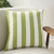 18" Green and White Striped Indoor Outdoor Throw Pillow