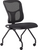 Set of 2 Ergonomic Black Mesh Rolling Guest Chairs
