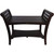Rectangular Teak Shower Bench With Shelf And Handles In Dark Brown Finish