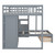 Gray Full Over Twin Wood Bunk Bed With Stairs And Drawers And Storage