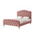 Blush Solid Wood Twin Tufted Upholstered Velvet Bed