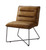 26" Saddle Brown Top Grain Leather And Brown Solid Color Slipper Chair