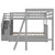 Gray Twin Over Full L Shaped Solid Wood Bunk Bed With Stairs Drawers And Storage