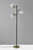 Three Light Floor Lamp with Adjustable White Metal Shades