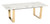 47" White And Gold Faux Marble And Steel Coffee Table