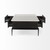 31" Black Glass And Faux Marble Frame Coffee Table