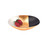 12" Gold Black and White Oval Glass Serving Bowl