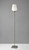 Brushed Steel Floor Lamp With White Opal Wine Glass Shade
