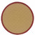 8’ Round Beige and Red Plain Indoor Outdoor Area Rug