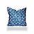 18" X 18" Blue And White Zippered Geometric Throw Indoor Outdoor Pillow Cover