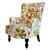 28" Green Coral And Brown Polyester Blend Floral Arm Chair