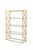 48" X 14" X 77" Clear Glass And Gold Bookcase