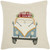 18" X 18" White And Light Blue Zippered Handmade 100% Cotton Christmas Holiday Van Throw Pillow