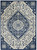 5’ x 7’ Ivory and Blue Medallion Area Rug