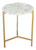 20" Gold And White Genuine Marble Look Round End Table