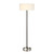 62" Black Traditional Shaped Floor Lamp With White Frosted Glass Drum Shade