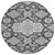 8' Charcoal Gray And Beige Round Medallion Washable Indoor Outdoor Area Rug