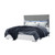 White and Gray Wood And Upholstery Lighted King Bed Frame