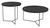 Set Of Two Black Glass and Steel Faux Marble Round Coffee Tables