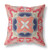 20"x20" Red Indigo Green Cream Zippered Broadcloth Geometric Throw Pillow