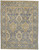 9' X 12' Blue Gold And Tan Wool Floral Hand Knotted Stain Resistant Area Rug With Fringe