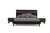 Modern Grey Fabric &amp;amp; Walnut Queen Bed