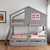 Gray Twin Over Twin Solid Wood Bunk Bed With Drawers And Storage