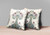 Set Of Two 16" X 16" OffWhite Green Floral Zippered Suede Throw Pillow