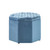 25" Light Blue Velvet And Black Tufted Specialty Storage