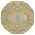 8' Gold Beige And Gray Round Medallion Washable Indoor Outdoor Area Rug