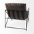 Dark Brown Faux Leather Contemporary Metal Chair