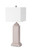 Set Of Two 30" Gray Shutter USB Table Lamps With White Rectangular Shade