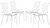 Set of Four White Faux Leather and Steel Modern Basket Weave Dining Chairs