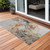 3' X 4' Beige Abstract Washable Non Skid Indoor Outdoor Area Rug