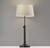 Set of 2 Black Metal Adjustable Height Table Lamp