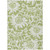 3' X 4' Green and Ivory Floral Washable Non Skid Indoor Outdoor Area Rug