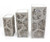 Gray 3 Piece Industrial Floral Mirrored Nesting Table Set
