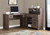 150" Brown Wood L Shape Computer Desk With Eight Drawers