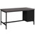 30" x 60" x 31" Black Grey Particle Board Hollow Core Metal Computer Desk With A Hollow Core