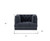 41" Charcoal Velvet And Black Tufted Arm Chair