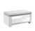 32" Silver And Clear Glass With Bling Rectangle Mirrored Coffee Table