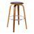 30” Brown Faux Leather Backless Modern Swivel Bar