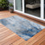 3' X 4' Ivory Blue and Gray Abstract Washable Non Skid Indoor Outdoor Area Rug