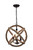 Twirlie 16.5-Inch Hemp Rope Antique Bronze Metal Chandelier