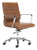 Brown and Silver Adjustable Swivel Faux Leather Rolling Executive Office Chair