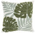 Green and Ivory Tropical Leaves Throw Pillow