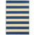 7’x10’ Blue and Ivory Striped Indoor Outdoor Area Rug