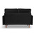 57" Black And Dark Brown Velvet Loveseat and Toss Pillows