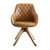 23" Brown Faux Leather And Natural Swivel Arm Chair